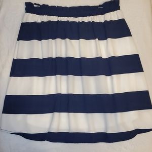 Altar'd State Navy Blue/White Striped Skirt